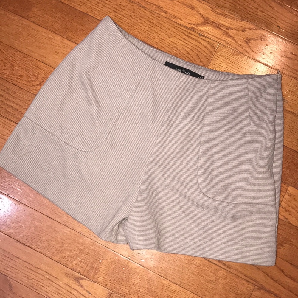 Grey Brown High Waisted Shorts